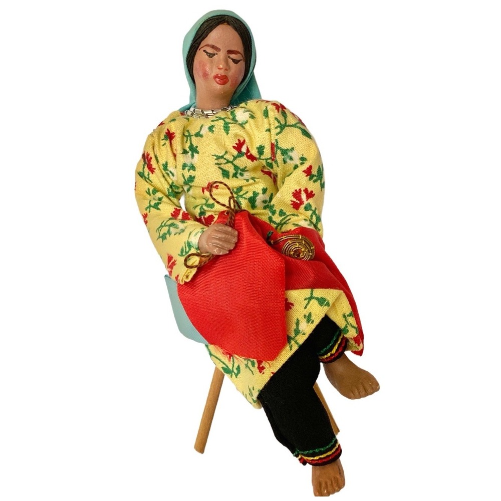 Vintage‎ Provence Folk Art Terracotta Woman Doll Figurine